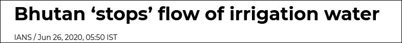 不丹“断水”,印度媒体慌了