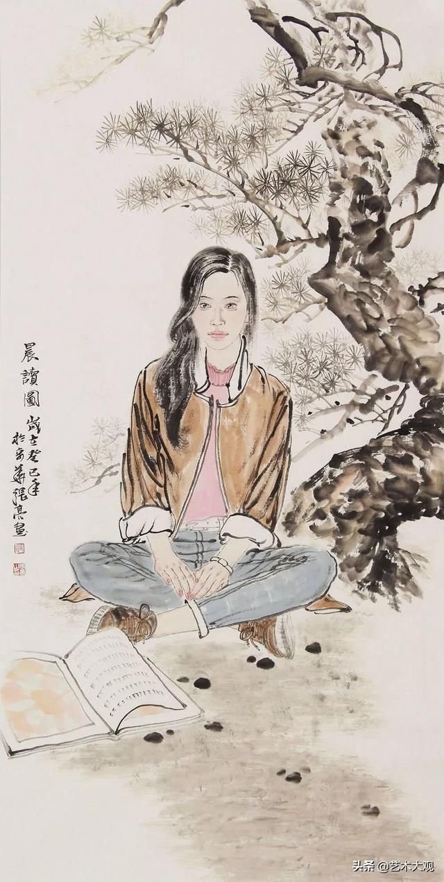 现代女性水墨画 国画人物作品专揖 快资讯