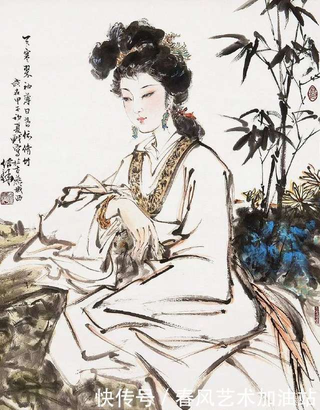 中国画里的仕女图，个个韵味十足个个十足大美人，写意中带真感情- 快资讯