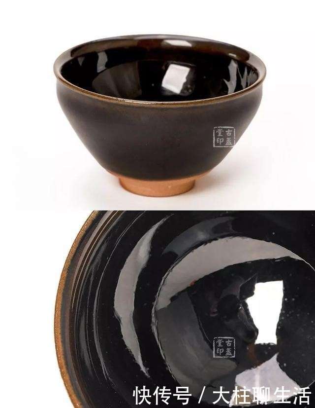 ○宋時代 建窯 美人醉釉 包金茶碗・笠碗○