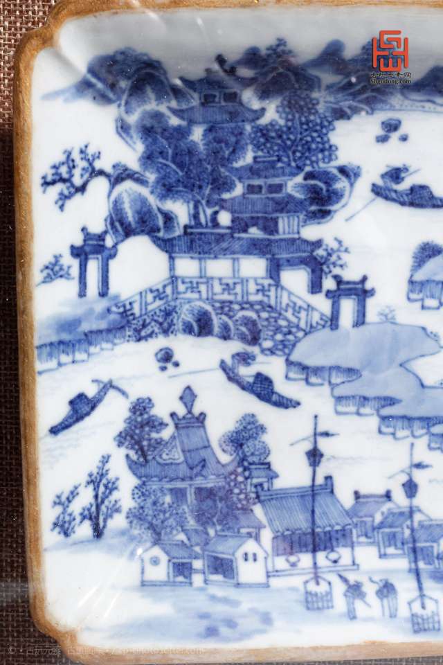 中国　大清乾隆年製款　青花　山水人物文　八角面取瓶　M　R7289B Yahoo!オークション -「大清乾隆年製」(陶芸) (工芸品)の落札