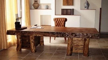 有一种办公桌叫“别人家”的实木办公桌，传统榫卯工艺