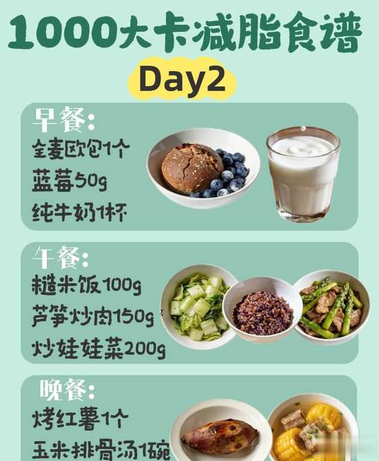 1000大卡减脂食谱