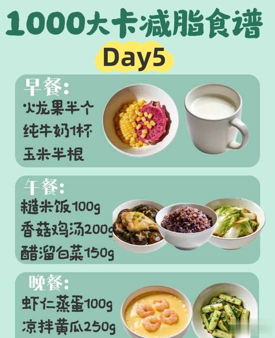 1000大卡减脂食谱