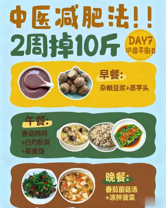 中年人减肥食谱