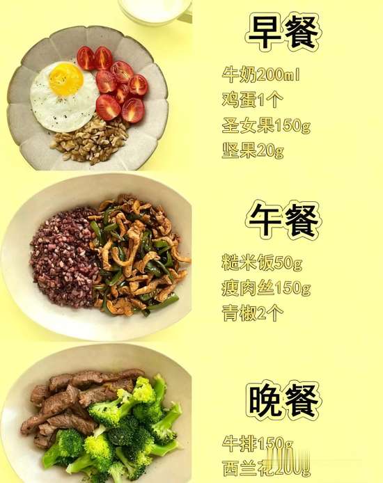 中年减脂餐食谱一日三餐