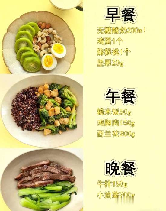 中年减脂餐食谱一日三餐