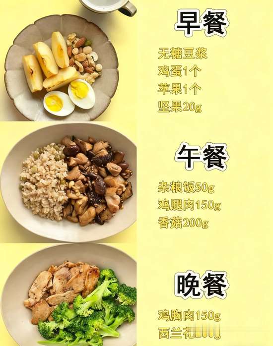 中年减脂餐食谱一日三餐