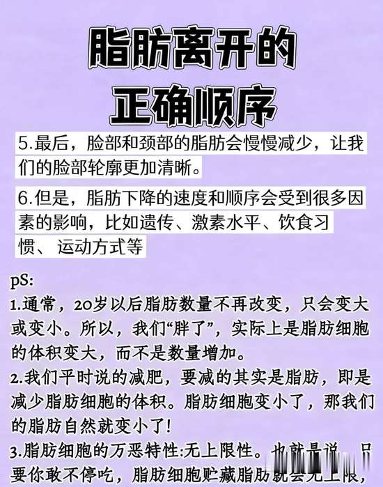 脂肪离开你的正确顺序