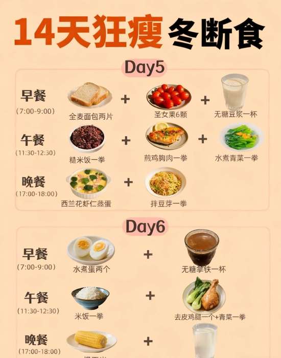 7天狂瘦冬断食食谱