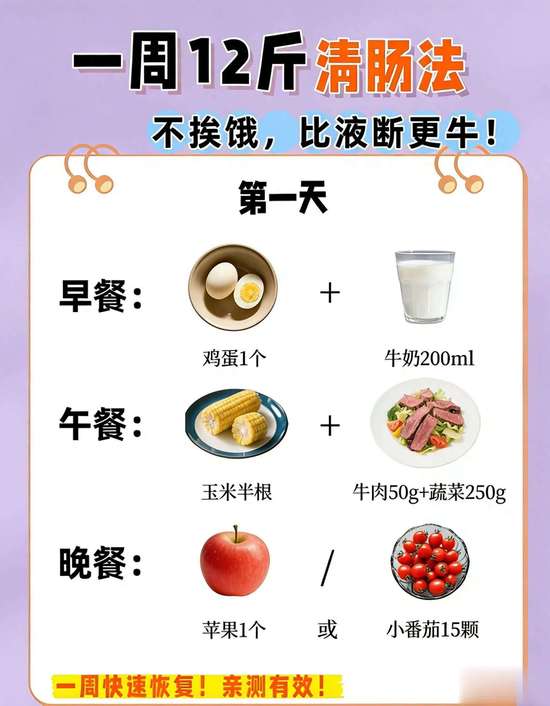 暴食一周后清肠食谱