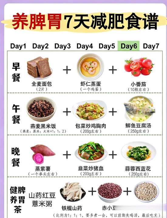 养脾胃减肥的食谱