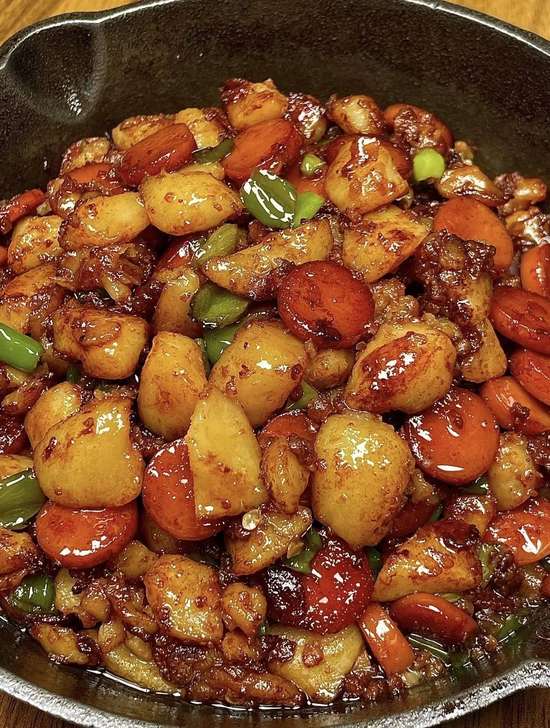 青椒土豆火腿怎么做