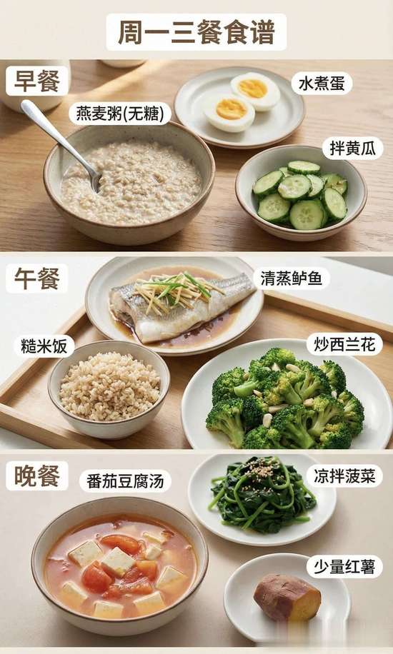 一周三餐控糖食谱