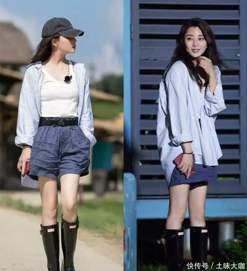 讲真，殷桃的穿法，普通中年女人值得借鉴，时尚优雅又减龄张天爱过分了！套装开叉裙 平底鞋，都能穿出“尤物身材比例”