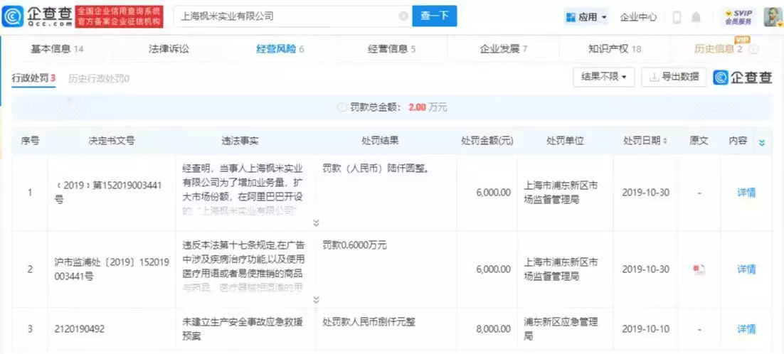 企查查历史信息的行政处罚是啥（企查查可以查到哪些信息） 第2张