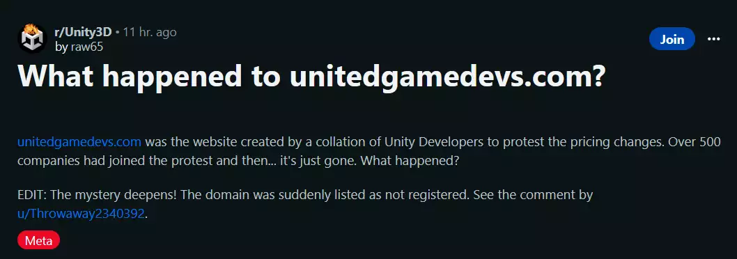新鲜出炉「超 500 名开发者关闭 Unity 广告，集体信网站域名神秘“被过期”」unity广告点击一下给多少钱unity广告屏蔽