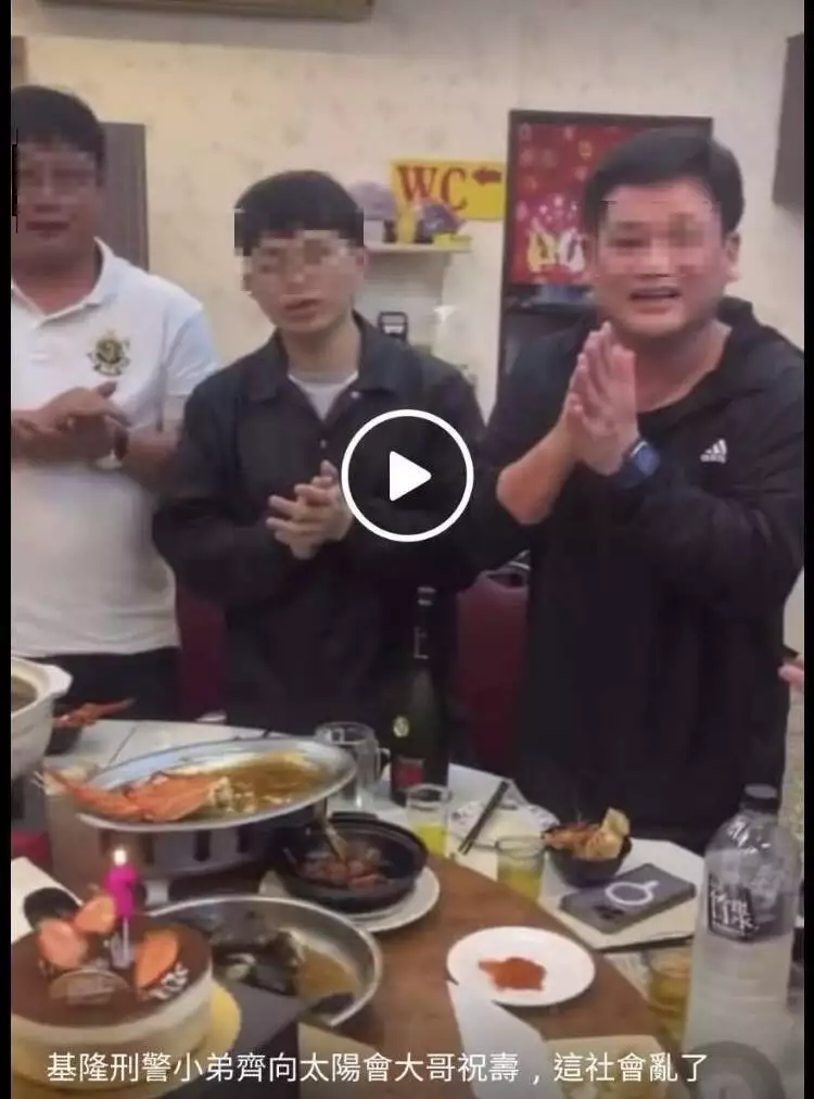 The Taiwan Police Group gave the gangster brother to celebrate the birthday. Netizens on the island watched a broadcast article
