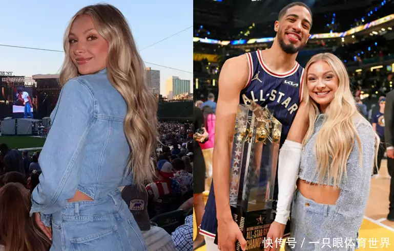 BET365体育：人生赢家！哈利伯顿抱奖杯与女友合影，NBA新晋花魁，肤白貌美播报文章 九游博彩资讯 第1张