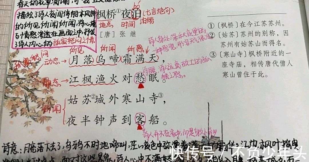五年级语文上册二十一课《古诗三首》课文笔记,自主预习的好帮手_【快资讯】