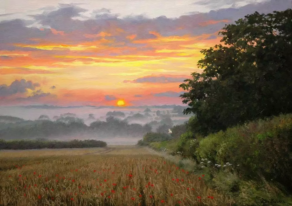 一组祥和的田园风光,安静美好︱英国画家彼得·巴克的绘画作品农村老人称潜山坟头的“打碗花”不祥之兆，这背后的故事怎么回事？(图6)