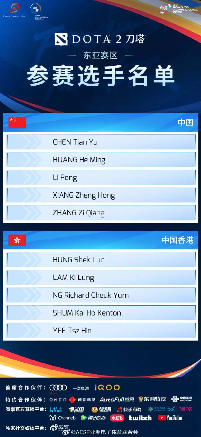 “亚运征途”赛事 DOTA2 项目参赛选手名单公布，7 月 12 日开赛播报文章 米乐博彩资讯 第5张