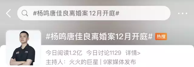 杨鸣离婚案12月12日开庭（杨鸣离婚了嘛） 第1张