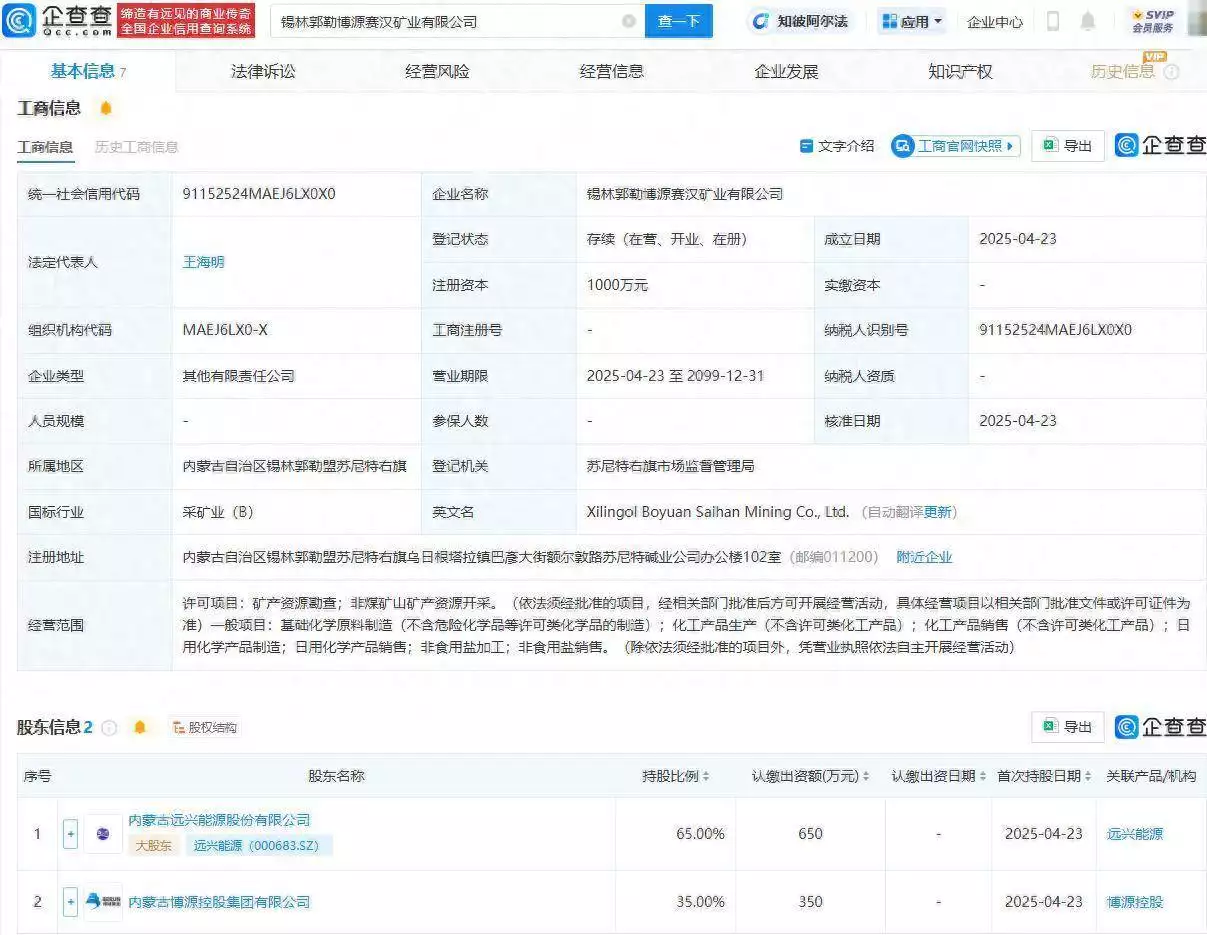 一看就会（远兴能源纯碱新增产能）远兴能源集团，远兴能源等成立矿业公司，含非食用盐加工业务中国“冶金术”起源：陕西考古破解谜团，果然本土独立起源，