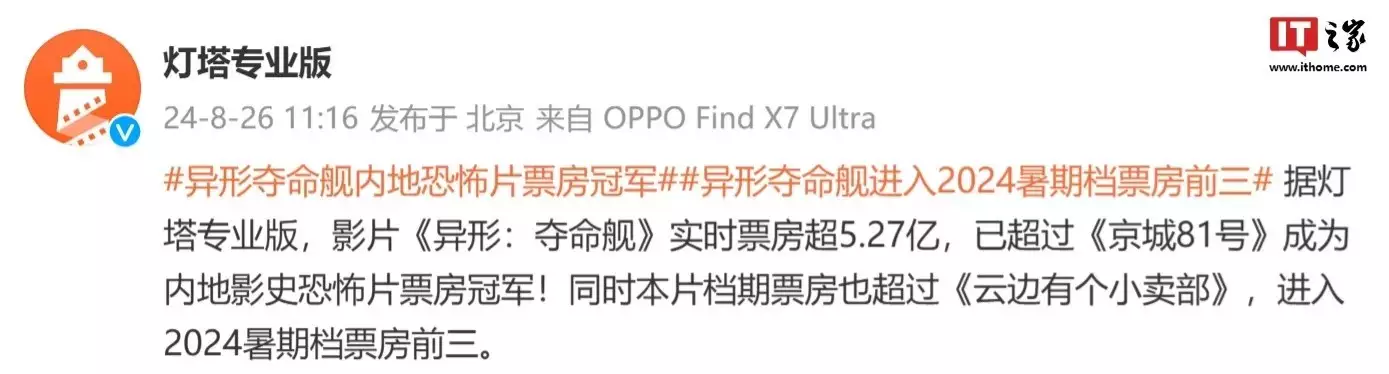 电影《异形：夺命舰》票房超 5.27 亿，成为内地恐怖片票房冠军《三国演义》里，诸葛亮为何选马岱斩杀魏延，在现实中又是怎样的