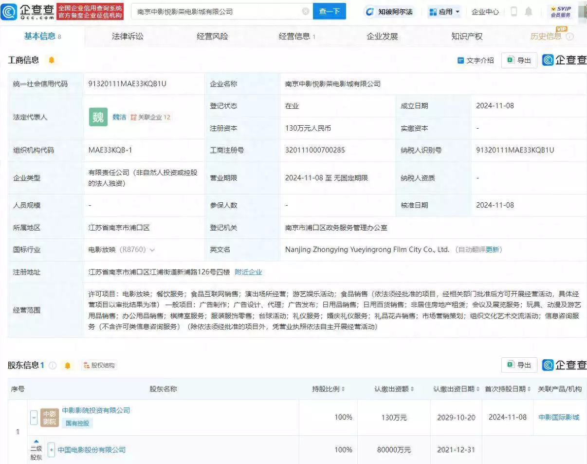 中国电影于南京成立新公司，含游艺娱乐活动业务湖北惊现神奇泉洞，每年吐鱼上万斤，专家惊呼：这可不敢吃