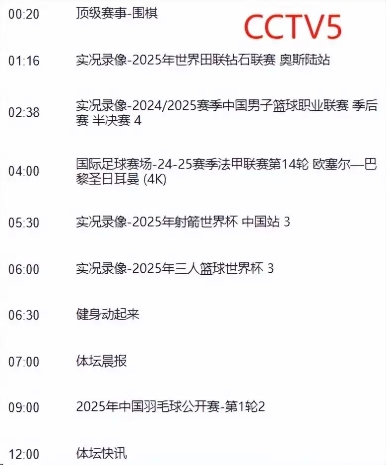 重要赛事!7月23日10:00!中央频道cctv5、cctv5+节目单一览