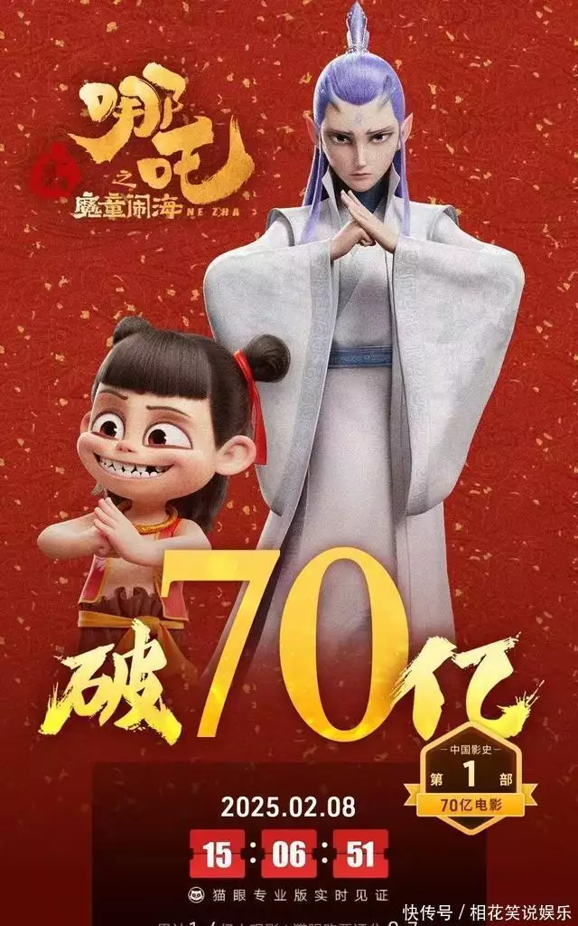 今天，中國電影歷史瘋狂創(chuàng)紀(jì)錄 ！ 哪吒鬧海進(jìn)入全球總票房五十強(qiáng)！播報文章