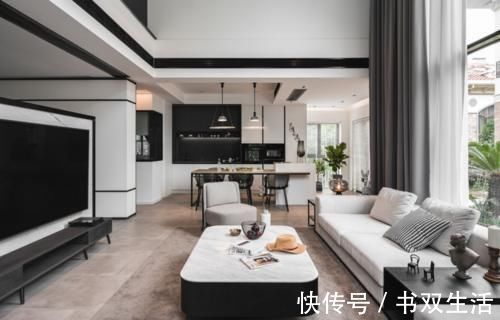 亮点|232平超大复式，主打黑白现代风，轻奢感满屋“四溢”