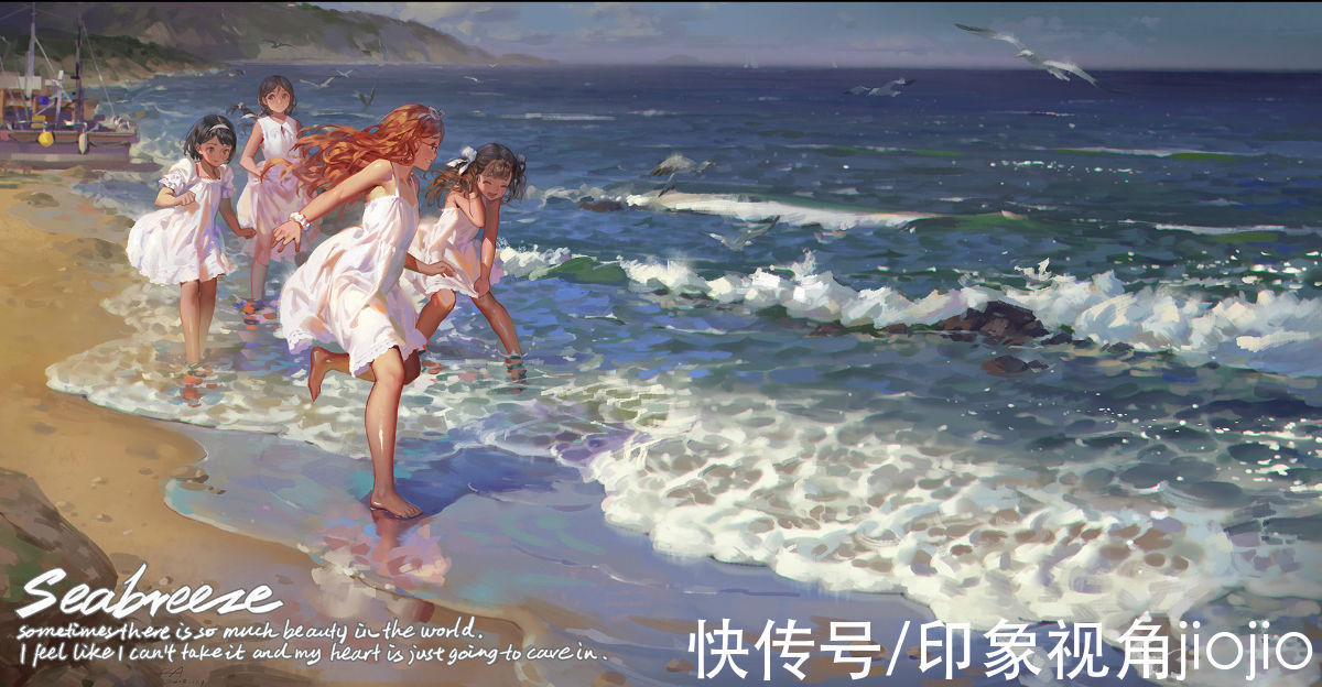 插画作品!油画质感与天真萝莉相结合的插画,非常的明亮生动