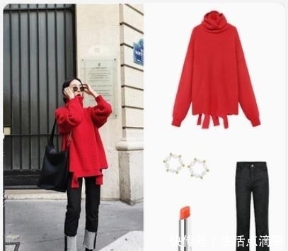 红色|小个子女生穿搭,毛衣+短裙 不显臃肿而显高显瘦,冬季逆袭潮咖