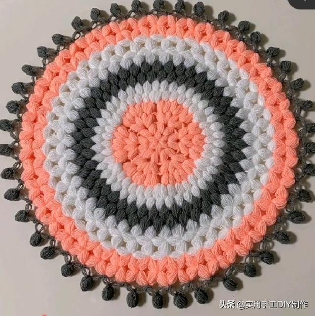 新手#「针织作品」32款只用到一种针法织出来的美垫子,新手留存备用