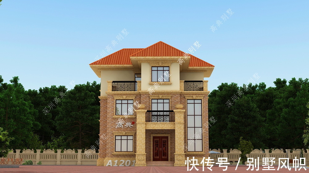 欧式|这款欧式自建别墅,整体外观设计精简时尚,老家盖栋好极了。