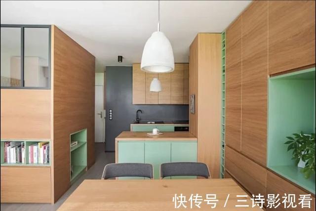 实木|他的27㎡公寓,卧室抬高,满屋柜子收纳+隔断,邻居天天来参观!