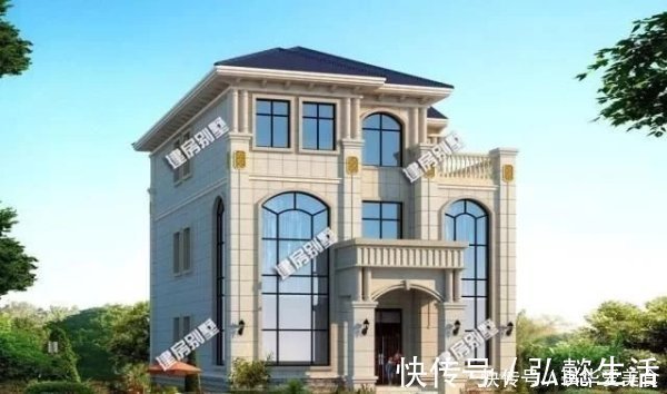 占地面积|3栋面宽10米的自建房,都用到弧形楼梯,乡村生活也会让人羡慕