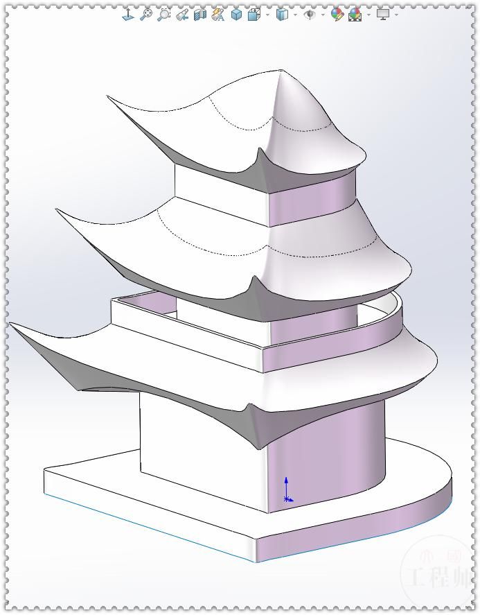 曲面扫描|用SolidWorks画一座古楼，其实一个扫描就能完成