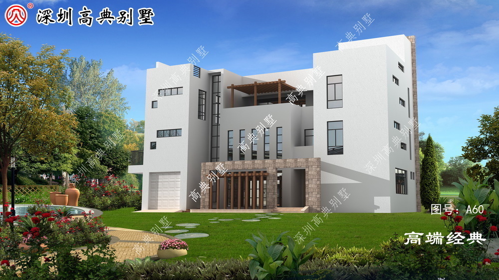 别墅|现代风格外观时尚,新颖,农村自建别墅新面孔