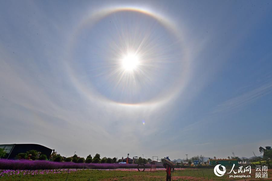 太阳“晕圈” 云南多地出现日晕景观（组图）