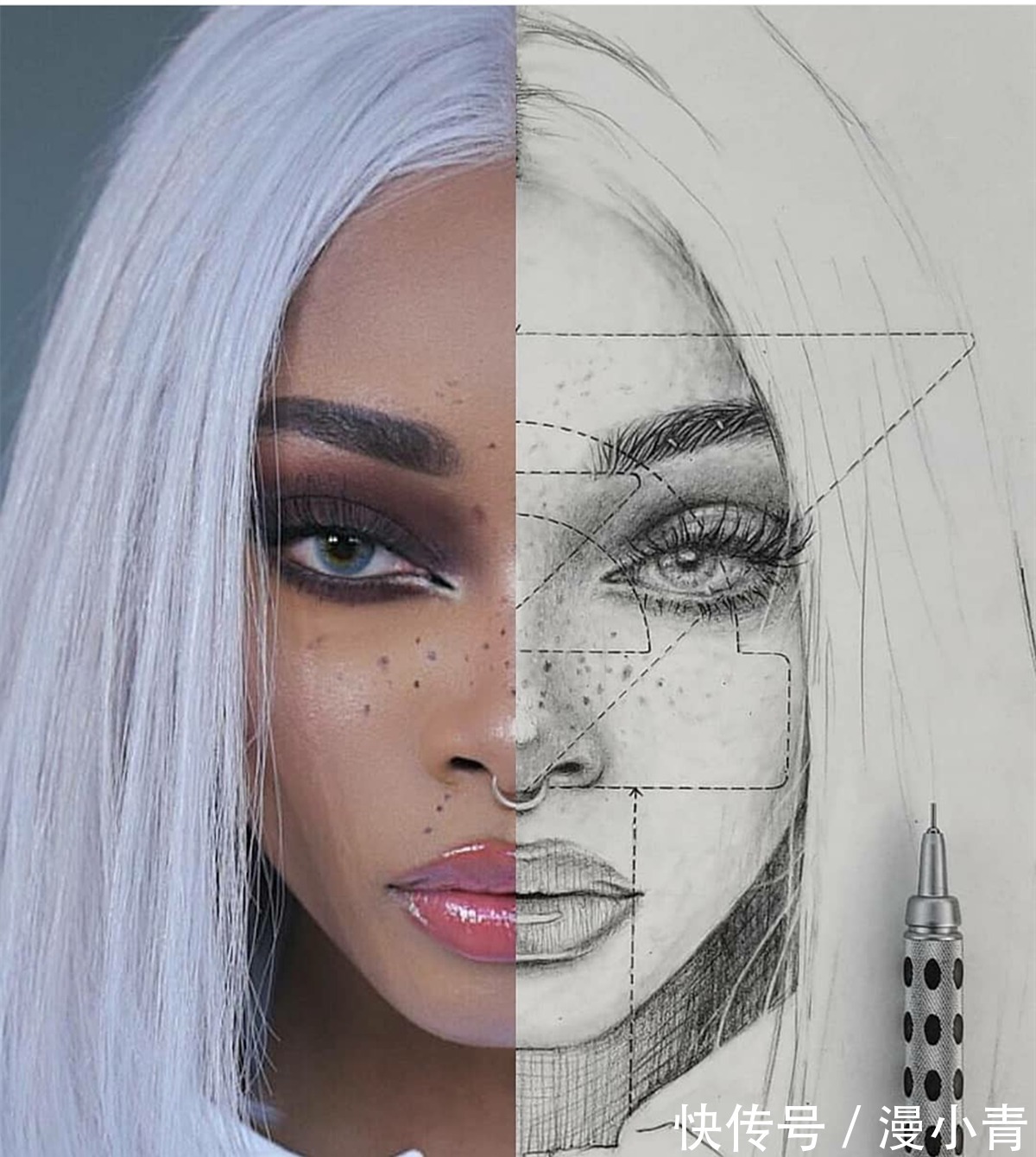 拼脸#画师用绘画和照片拼脸的方式告诉大家,绘画需要的不只是一门学科