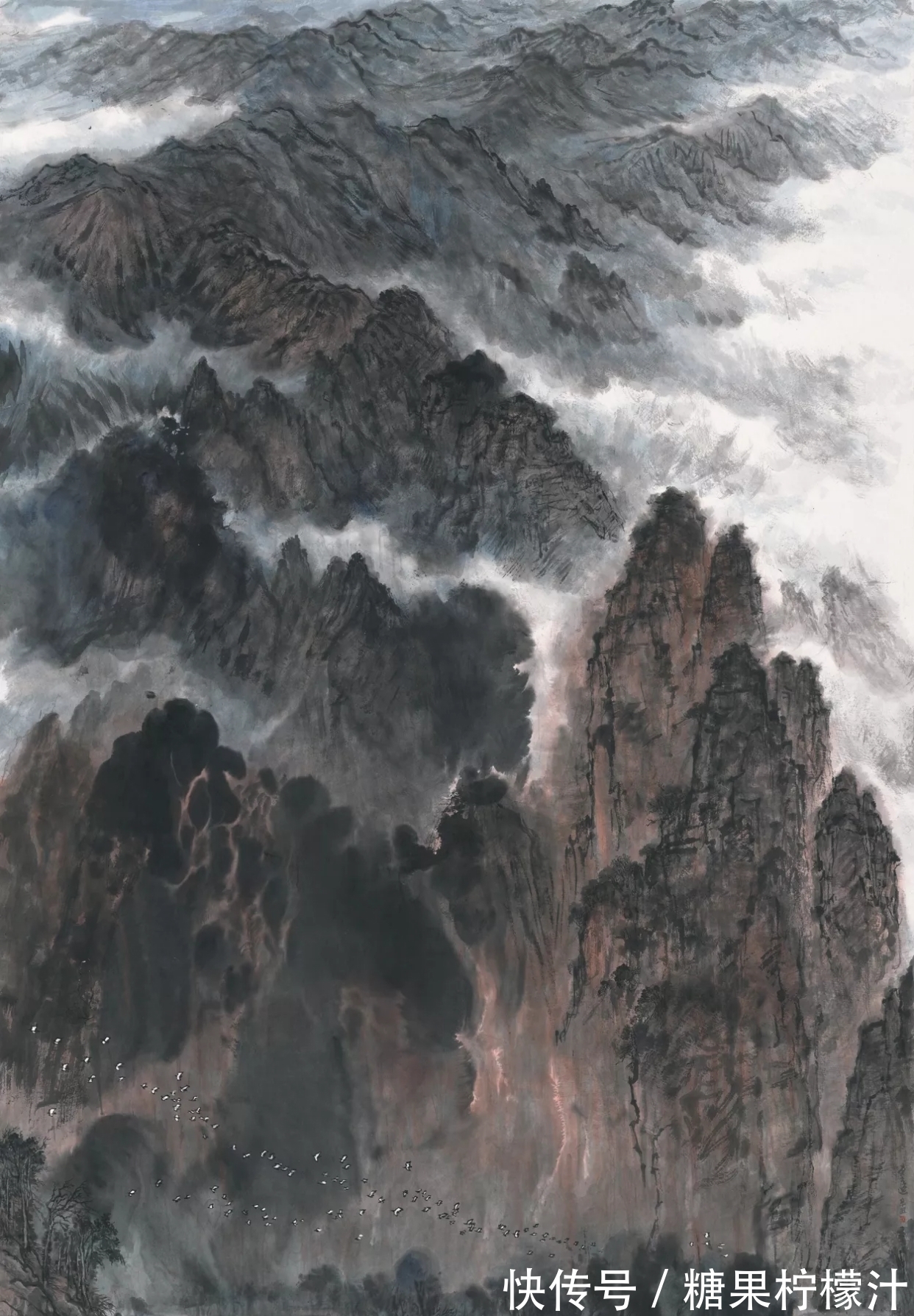 笔力#国画新锐|他的山水画笔力骄劲,墨色浓重,恰如岭南热烈的天气