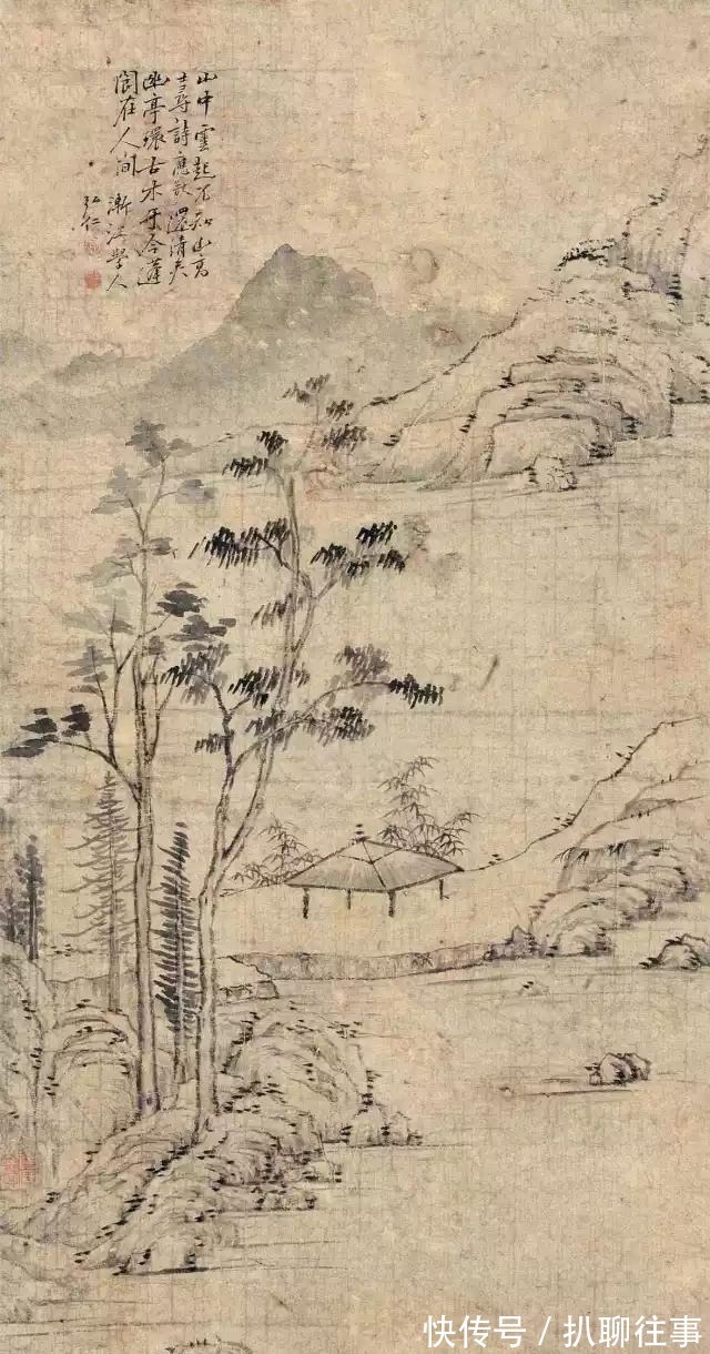 西岩松雪图@清初四大画僧笔下的意境山水,不只是养眼