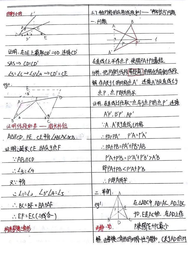 数学|模范笔记：一份西工大附中学生做的七下数学笔记