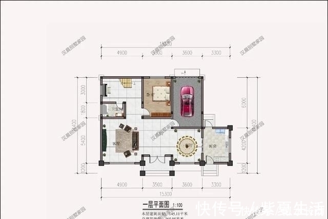 自建房|145平带独立厨房，新农村新中式三层自建房带车库这样设计