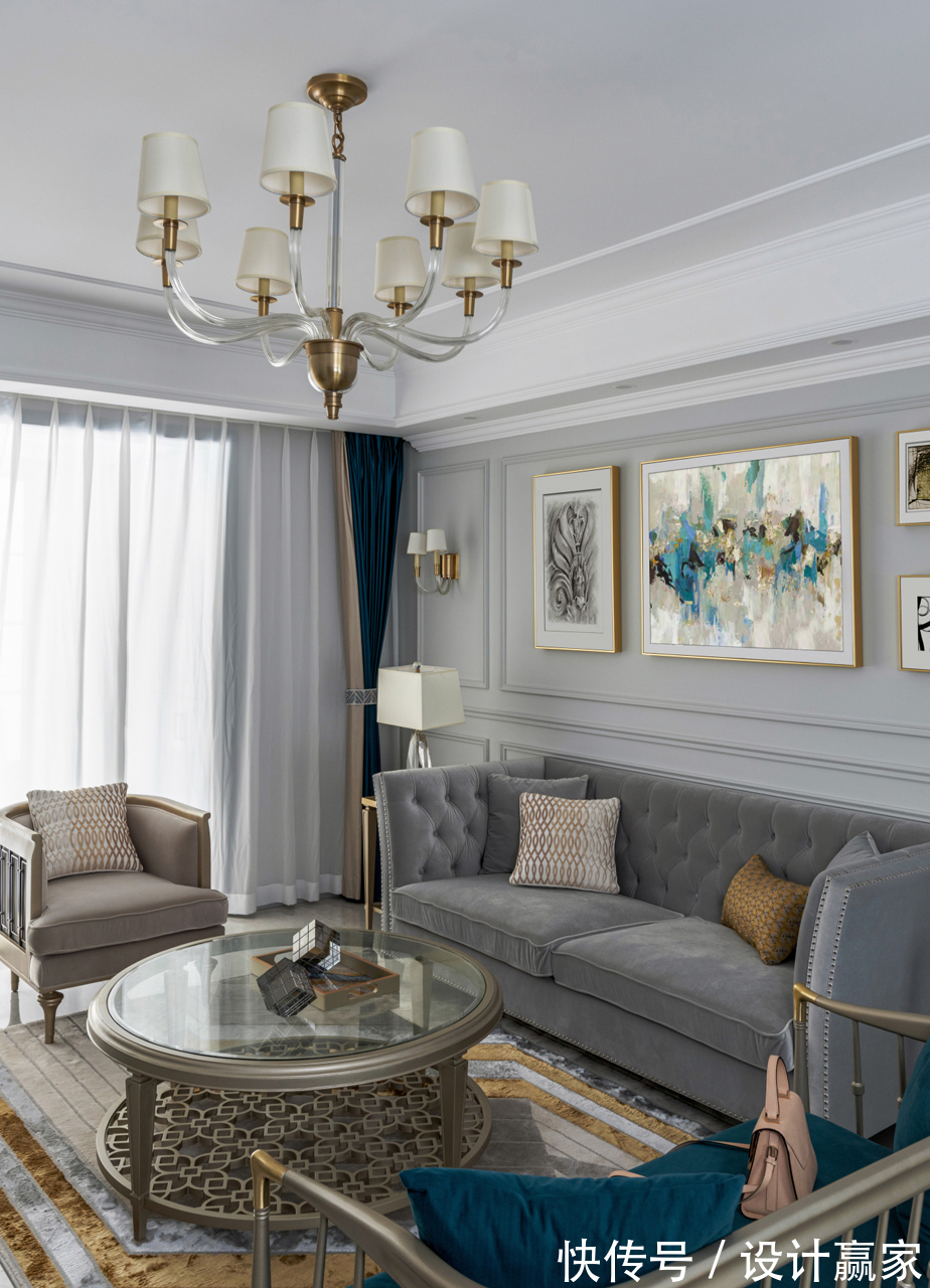 茶室|297㎡时尚美宅，华丽优雅的简美轻奢风，晒晒现场照