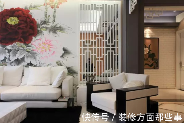 中式|170平米中式风装修,客厅这个牡丹花你是认真的吗?