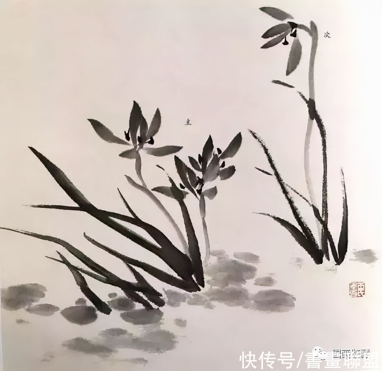 兰叶@国画兰花绘画技法，怎样画兰，兰与竹的组合画法教程
